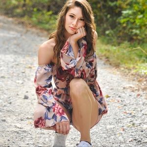 Off The Shoulders Floral Romper